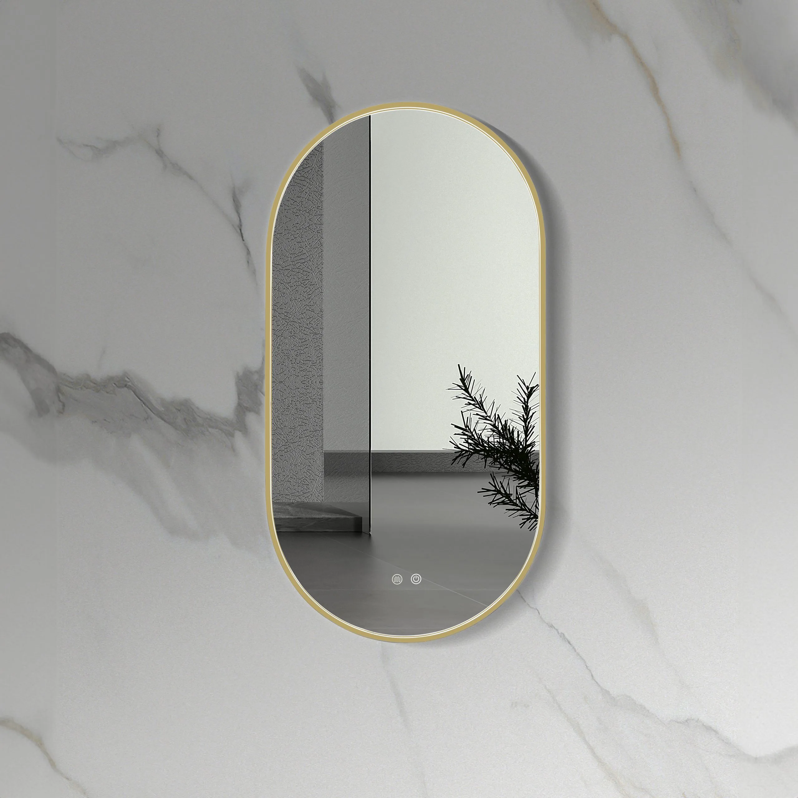 LINA | LED Spiegel ovaal | GOUD | 100x50cm