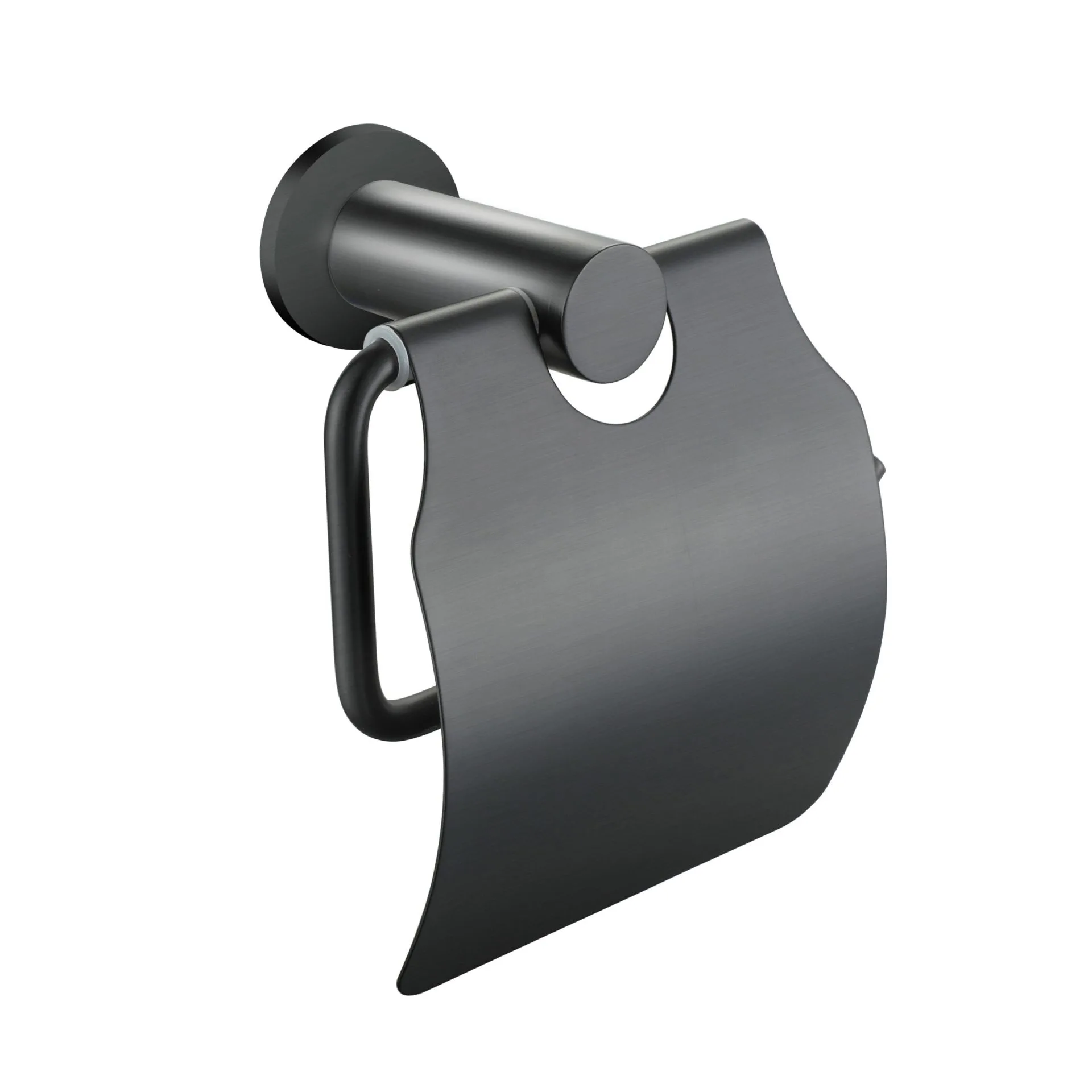 Toiletrolhouder met klep | RONDO | GUNMETAL GRIJS