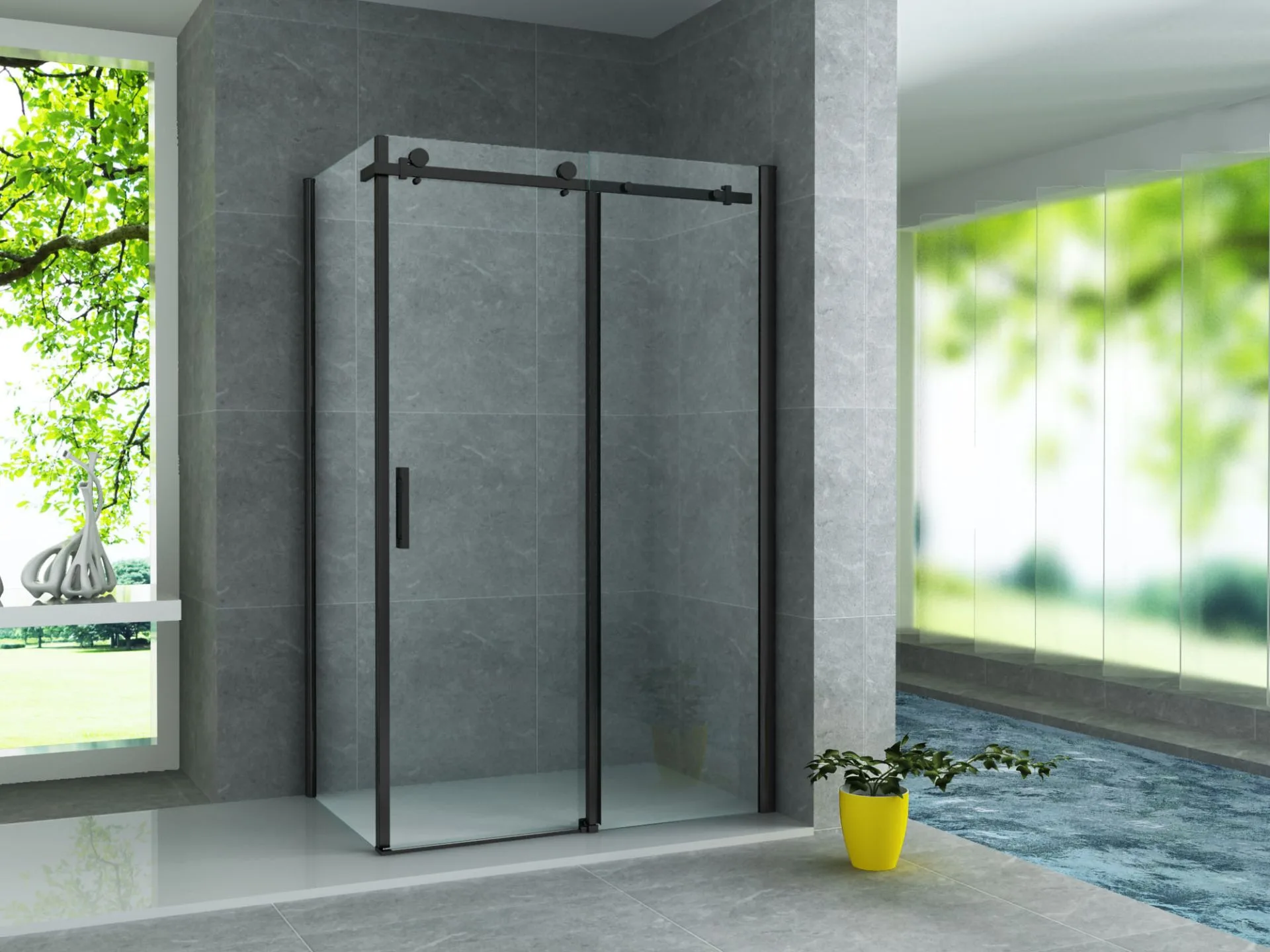 Douchecabine BELLA | MAT ZWART | 120x90