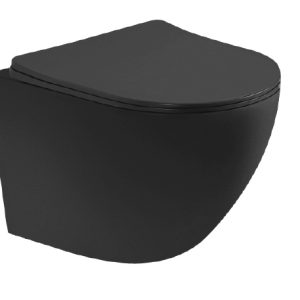 Kayvit Hangtoilet Mat Zwart | Softclose | Quickrelease | Randloos (met bril)