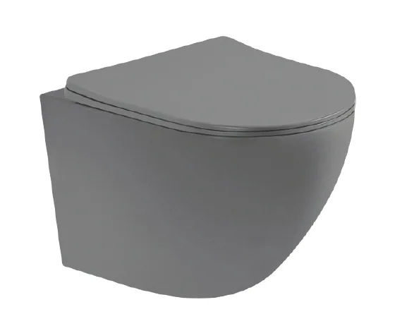 Kayvit Hangtoilet Mat Grijs | Softclose | Quickrelease | Randloos (met bril)