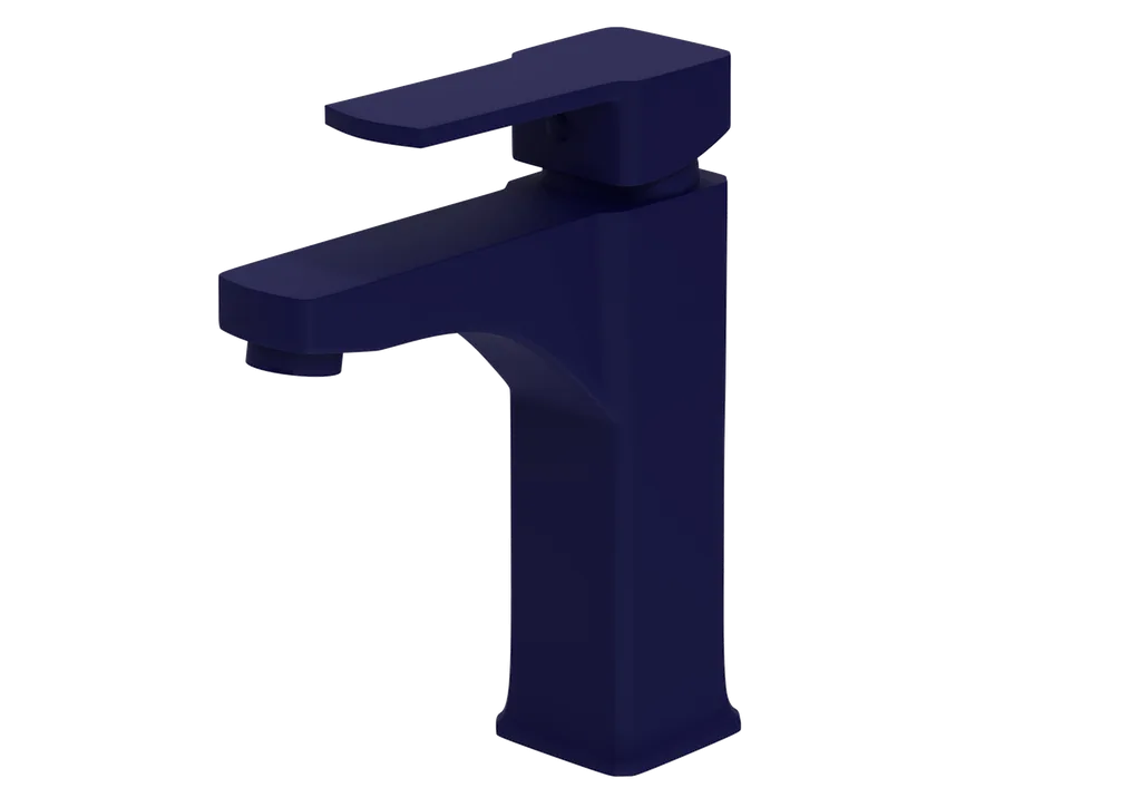 Wastafelkraan CUBIC | DONKER BLAUW | inclusief aansluitslangen