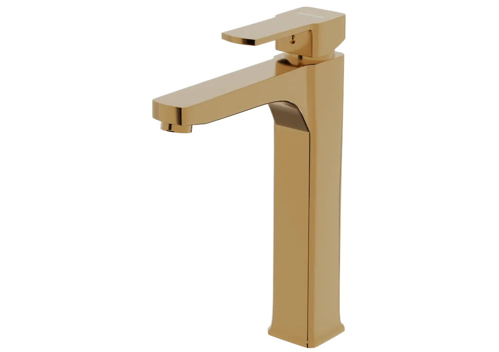 Fonteinkraan CUBIC | GOUD | inclusief aansluitslangen