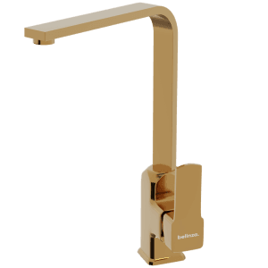 Keukenkraan CUBIC | GOUD | inclusief aansluitslangen