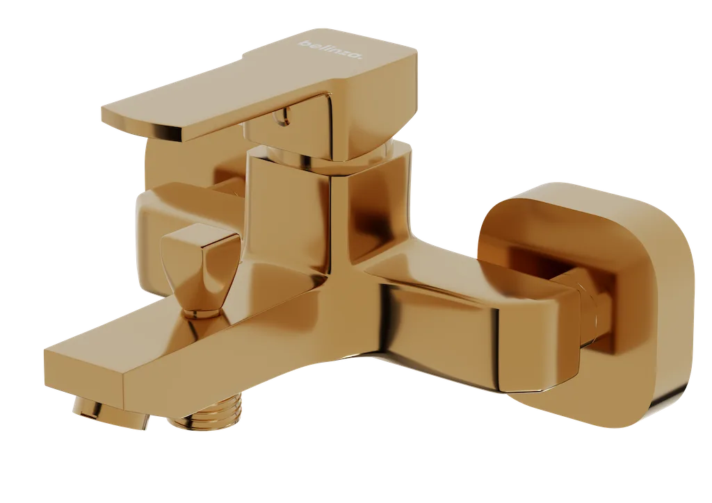 Douchekraan CUBIC | GOUD | inclusief aansluitslangen