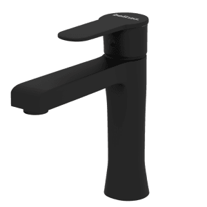 Wastafelkraan RING | MAT ZWART | inclusief aansluitslangen