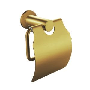 Toiletrolhouder met klep | RONDO | GEBORSTELD GOUD