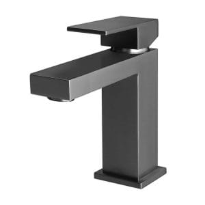 Wastafelkraan SQUARE | GUNMETAL GRIJS | inclusief aansluitslangen