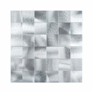 Zelfklevende Mozaïek Steenstrip Blokjes Vierkant Zilver