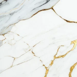 PVC Marmer Plaat Hoogglans Carrara Gold Wit