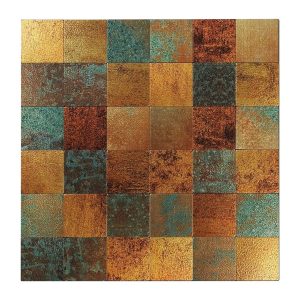 Zelfklevende Mozaïek Steenstrip Blok Vierkant Rustik Goud Groen