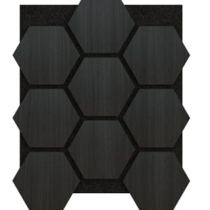 Akoestische Panelen Hexagon Hout Naturel Zwart Eiken met Zwart Vilt