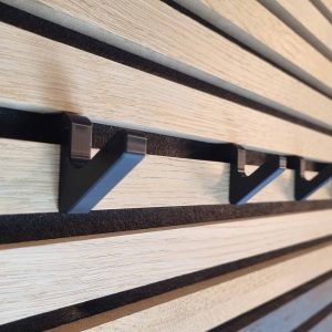 Aku WallClip Kapstok Haken Zwart voor Horizontale Akupanelen - Set van 3