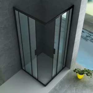 Douchecabine DONNA | MAT ZWART | 90x90