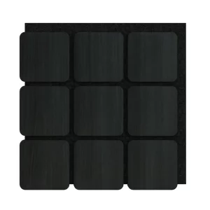 Akoestische Panelen Kubus Hout Naturel Zwart Eiken met Zwart Vilt