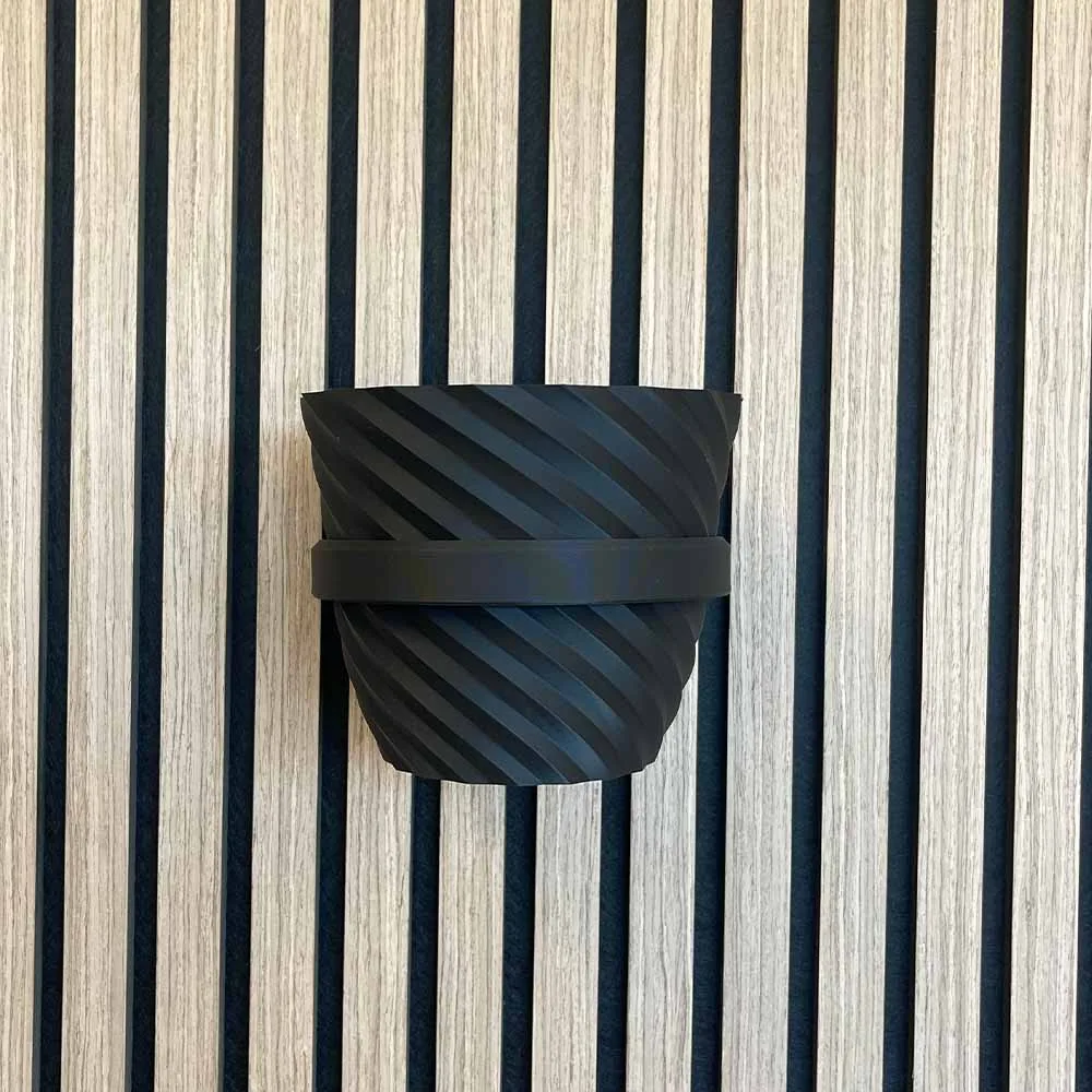 Aku WallClip Set Plantenbeugel met Plantenpot Groot Zwart