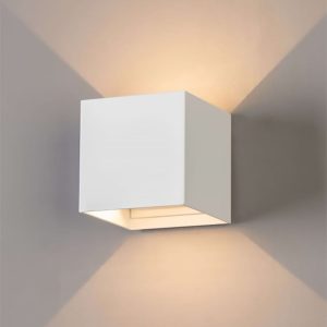 Aku WallClip Wandlamp Kubus Vierkant Wit