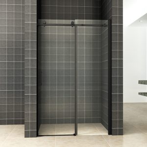 Slide nis schuifdeur 1400 x 2000 x 8 mm nano helder glas/mat zwart