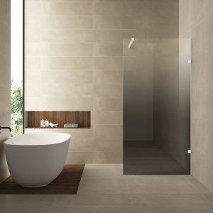 Less inloopdouche rechts 1200 x 2000 x 8 mm nano spiegelrook- naar helder glas/mat wit