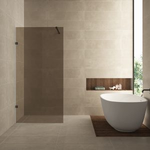 Less inloopdouche 900 x 2000 x 8 mm nano vintage brons glas/mat zwart