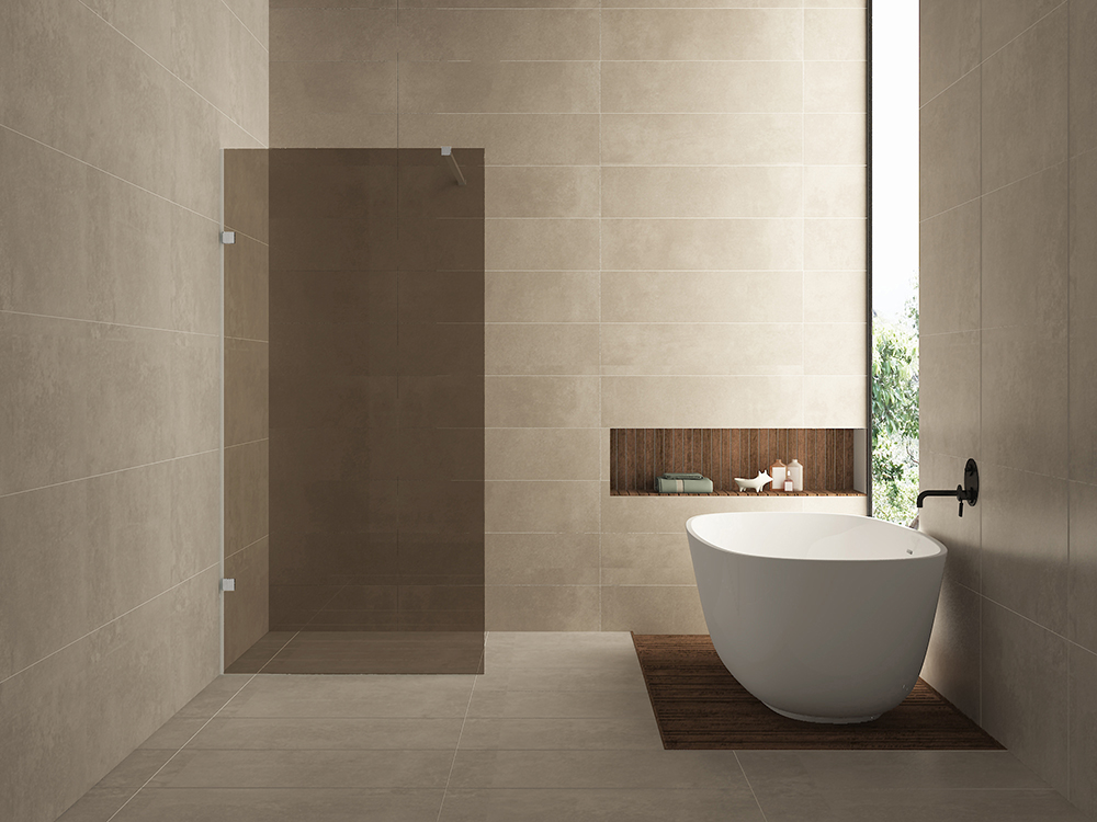 Less inloopdouche 1200 x 2000 x 8 mm nano vintage brons glas/geborsteld staal