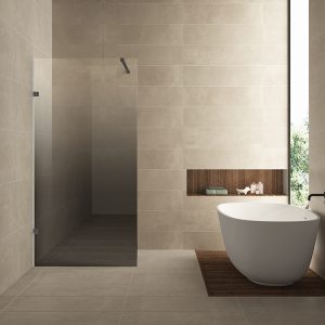 Less inloopdouche links 800 x 2000 x 8 mm nano spiegelrook- naar helder glas/gunmetal