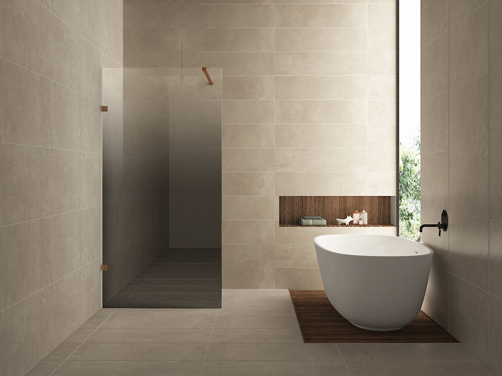 Less inloopdouche links 1000 x 2000 x 8 mm nano spiegelrook- naar helder glas/geborsteld brons koper