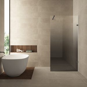 Less inloopdouche rechts 800 x 2000 x 8 mm nano spiegelrook- naar helder glas/gunmetal