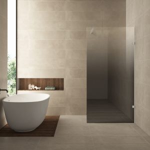 Less inloopdouche rechts 900 x 2000 x 8 mm nano spiegelrook- naar helder glas/geborsteld staal