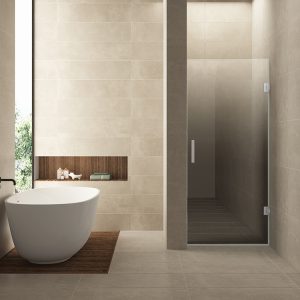 Less nisdeur rechts 700 x 2000 x 8 mm nano spiegelrook- naar helder glas/geborsteld staal