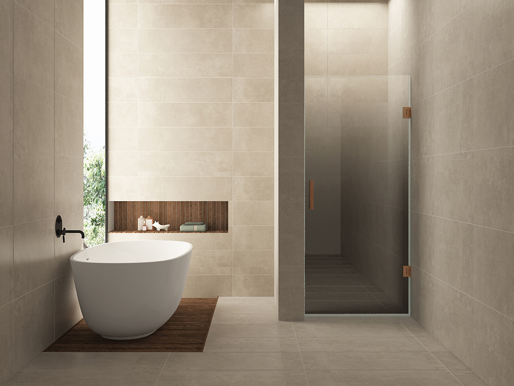 Less nisdeur rechts 700 x 2000 x 8 mm nano spiegelrook- naar helder glas/geborsteld brons koper