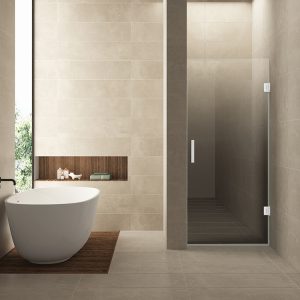 Less nisdeur rechts 800 x 2000 x 8 mm nano spiegelrook- naar helder glas/mat wit