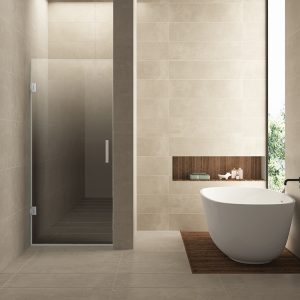 Less nisdeur links 800 x 2000 x 8 mm nano spiegelrook- naar helder glas/chroom