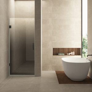 Less nisdeur links 900 x 2000 x 8 mm nano spiegelrook- naar helder glas/gunmetal