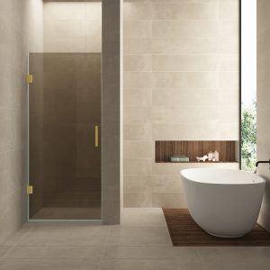 Less nisdeur 700 x 2000 x 8 mm nano vintage brons glas/geborsteld messing