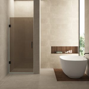 Less nisdeur 800 x 2000 x 8 mm nano vintage brons glas/mat zwart