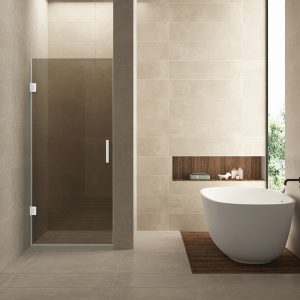 Less nisdeur 800 x 2000 x 8 mm nano vintage brons glas/mat wit