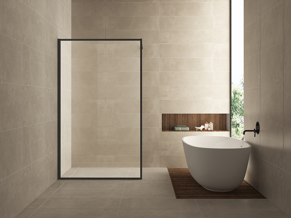 Square inloopdouche 800 x 2000 x 8 mm nano helder glas/mat zwart