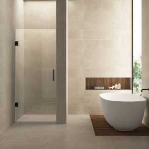 Less nisdeur 900 x 2000 x 8 mm nano helder glas/mat zwart