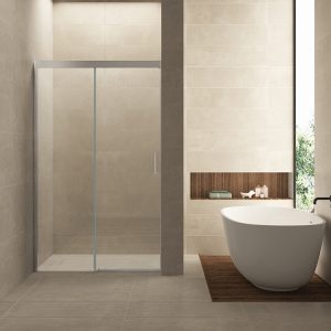Puerta nisdeur met 1 schuifdeur 1100 x 2000 x 8 mm nano helder glas/chroom