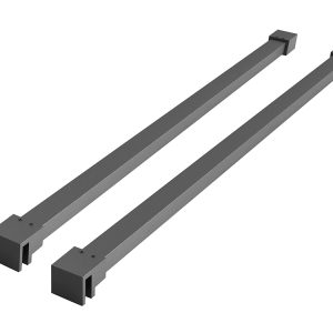 Slim set stabilisatiestangen 120 cm voor vrijstaande inloopdouches gunmetal
