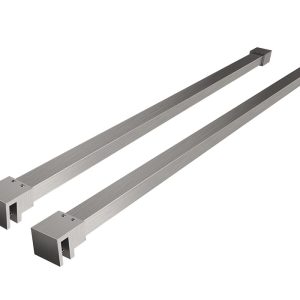 Slim set stabilisatiestangen 120 cm voor vrijstaande inloopdouches geborsteld staal