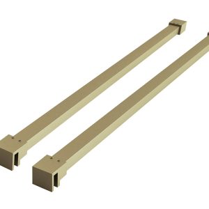Slim set stabilisatiestangen 120 cm voor vrijstaande inloopdouches geborsteld messing