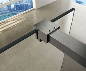 Slim profielset met stabilisatiestang 120 cm geborsteld staal