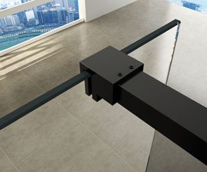 Slim profielset met stabilisatiestang 120 cm mat zwart