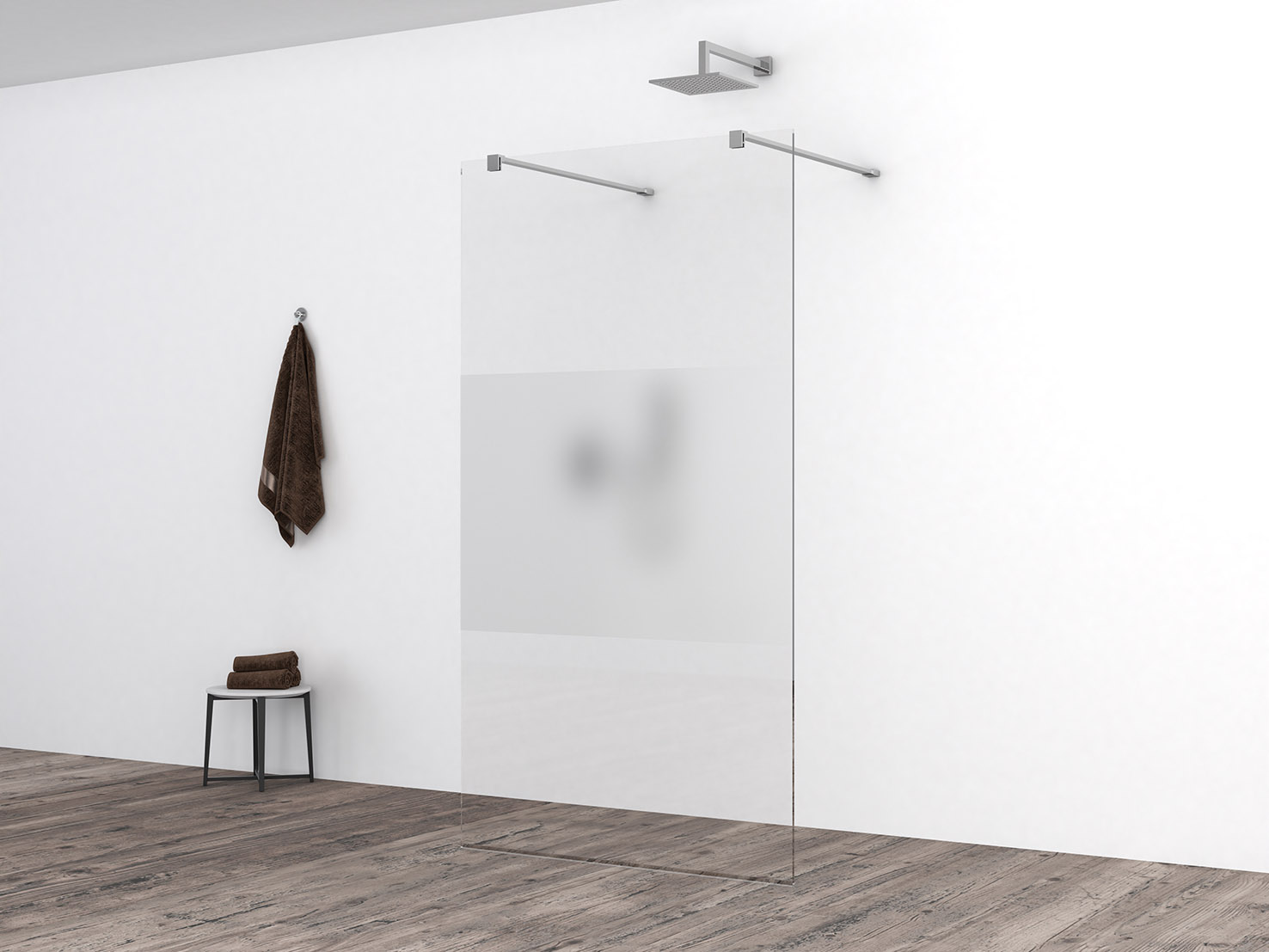 Slim glasplaat 1000 x 2000 x 8 mm nano helder glas met melkglas middenband