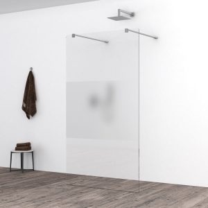 Slim glasplaat 1100 x 2000 x 8 mm nano helder glas met melkglas middenband