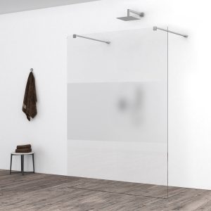 Slim glasplaat 1200 x 2000 x 8 mm nano helder glas met melkglas middenband