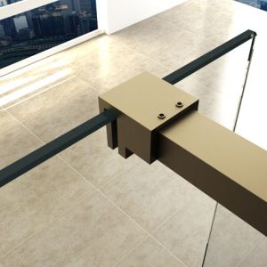 Slim profielset met stabilisatiestang 120 cm geborsteld messing