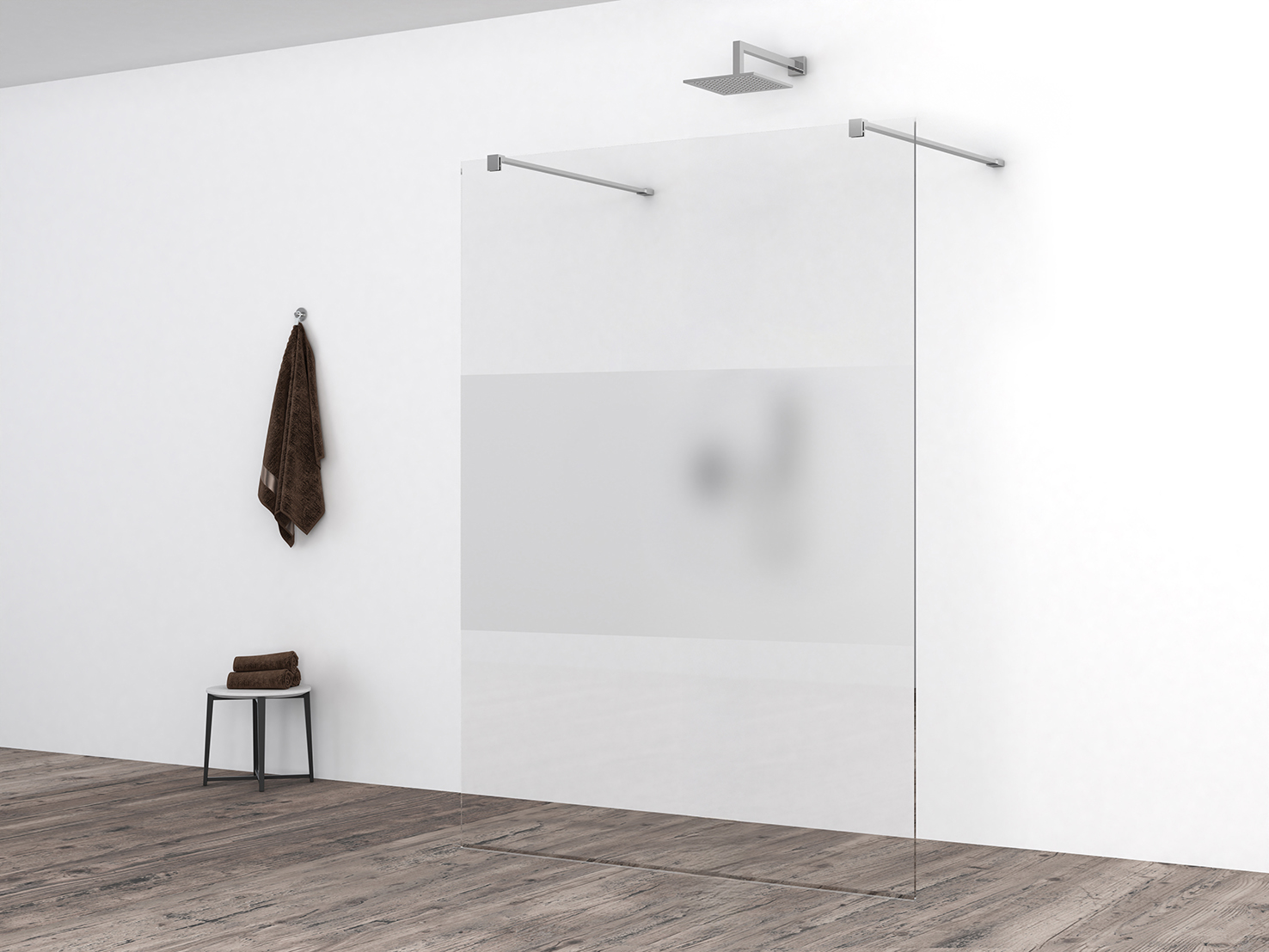 Slim glasplaat 1400 x 2000 x 8 mm nano helder glas met melkglas middenband